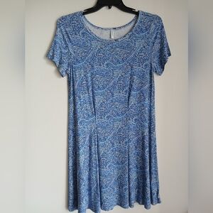 Popyoung Dress Size Large Paisley Blue